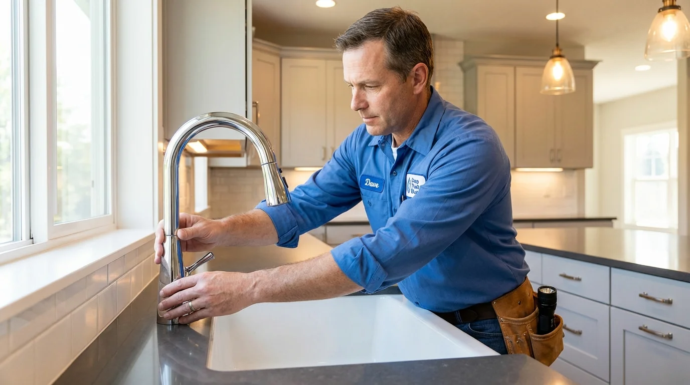 Kitchen faucet installation by Johns Plumbing LLC in Orleans